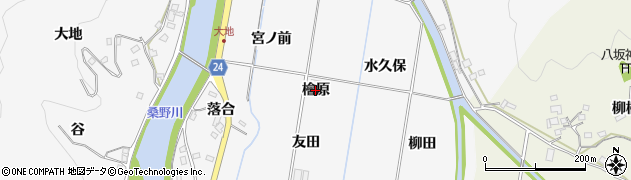 徳島県阿南市桑野町（檜原）周辺の地図