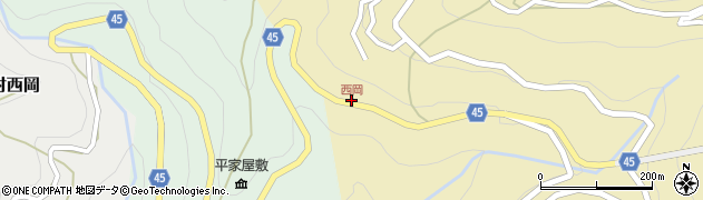 西岡周辺の地図