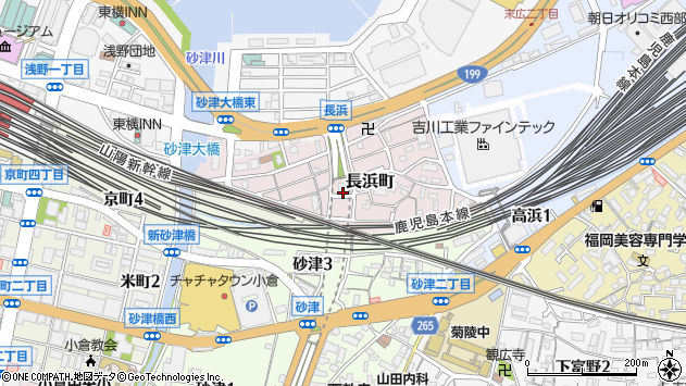 〒802-0013 福岡県北九州市小倉北区長浜町の地図