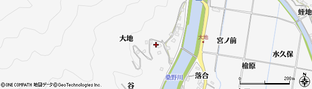 徳島県阿南市桑野町大地周辺の地図