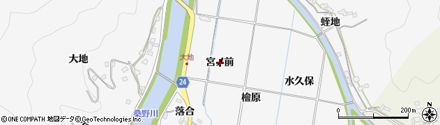 徳島県阿南市桑野町（宮ノ前）周辺の地図