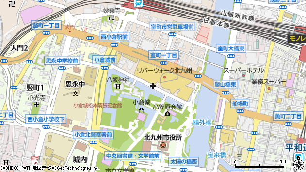 〒803-0812 福岡県北九州市小倉北区室町の地図