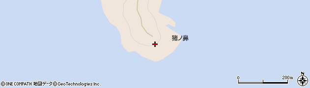 猪ノ鼻灯台周辺の地図