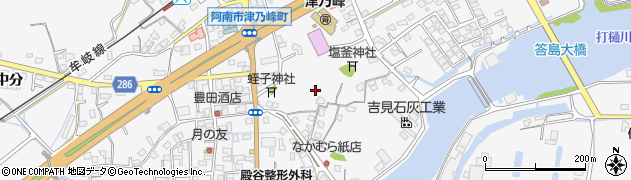 徳島県阿南市津乃峰町（戎山）周辺の地図