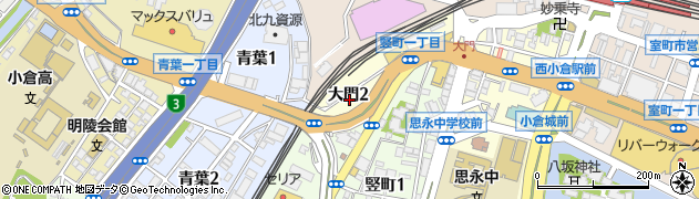 福岡県北九州市小倉北区大門2丁目8周辺の地図