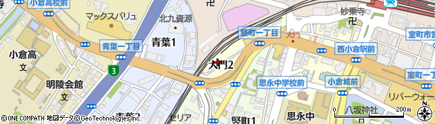 福岡県北九州市小倉北区大門2丁目7周辺の地図
