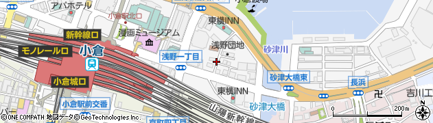 福岡県北九州市小倉北区浅野2丁目16周辺の地図