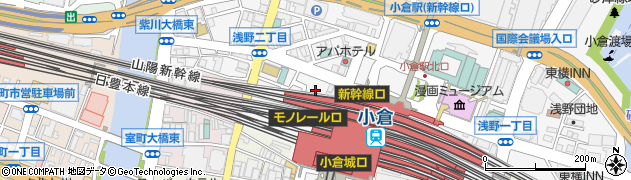 北九州市営　小倉駅北口自転車駐車場周辺の地図