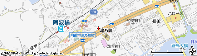 徳島県阿南市津乃峰町周辺の地図