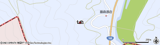 奈良県十津川村（吉野郡）七色周辺の地図