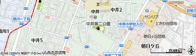 中井2号公園周辺の地図