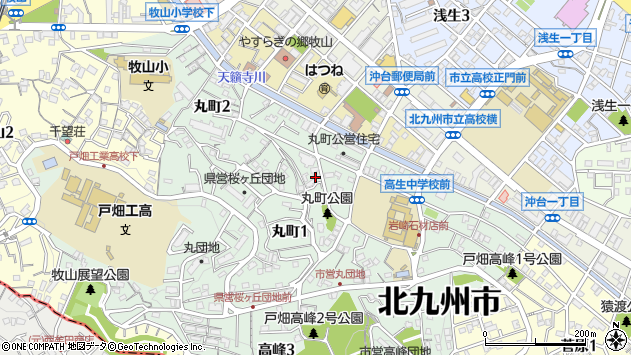 〒804-0052 福岡県北九州市戸畑区丸町の地図