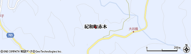 三重県熊野市紀和町赤木周辺の地図