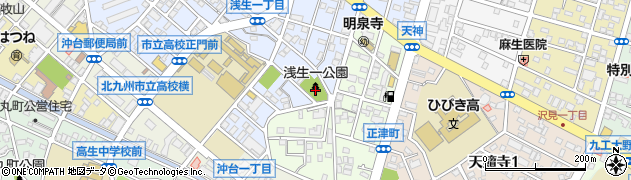 浅生一公園周辺の地図