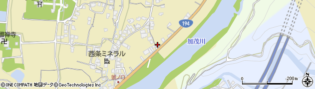 愛媛県西条市中野甲1190周辺の地図