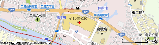 イオン若松店周辺の地図