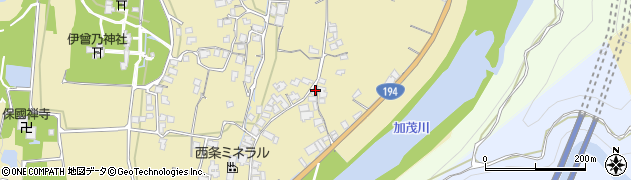 愛媛県西条市中野甲1287周辺の地図
