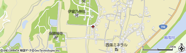 愛媛県西条市中野甲1390周辺の地図