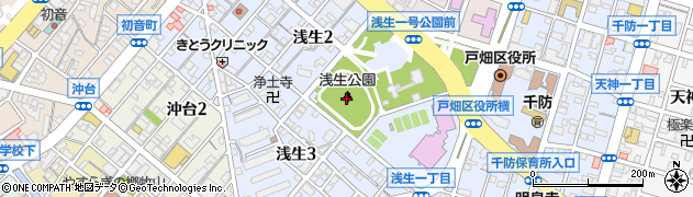 浅生公園周辺の地図