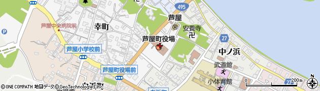 芦屋町役場　産業観光課・商工観光係周辺の地図