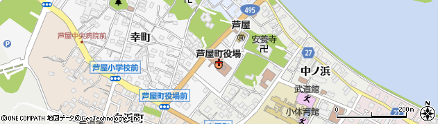 芦屋町役場　議会事務局事務係周辺の地図