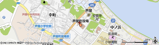 芦屋町役場周辺の地図