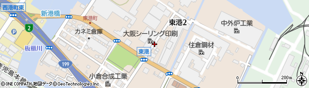 福岡県北九州市小倉北区東港周辺の地図