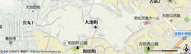 福岡県北九州市若松区大池町周辺の地図