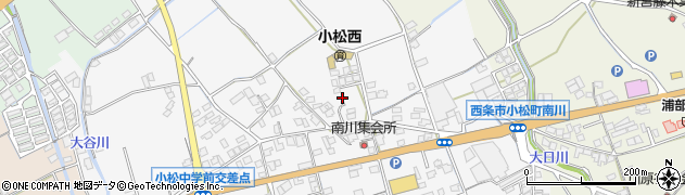愛媛県西条市小松町南川周辺の地図