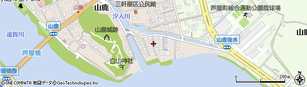 国土交通省山鹿排水機場周辺の地図