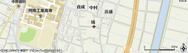 徳島県阿南市見能林町境周辺の地図