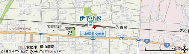 愛媛県西条市周辺の地図
