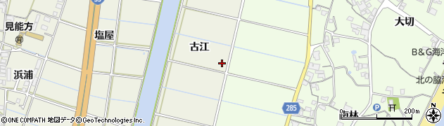 徳島県阿南市見能林町古江周辺の地図