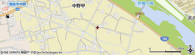 愛媛県西条市中野甲833周辺の地図