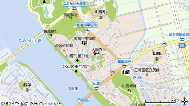 〒807-0141 福岡県遠賀郡芦屋町山鹿の地図