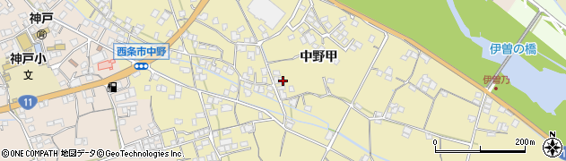 愛媛県西条市中野甲740周辺の地図