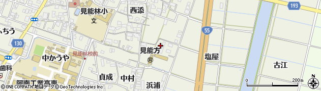 徳島県阿南市見能林町東野周辺の地図