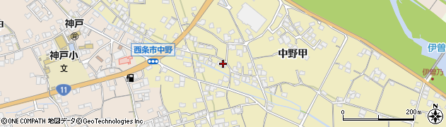 愛媛県西条市中野甲513周辺の地図