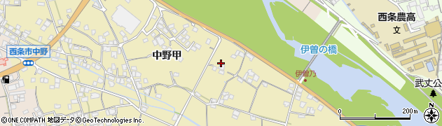 愛媛県西条市中野甲周辺の地図