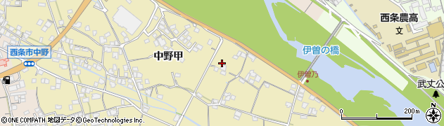 愛媛県西条市中野（甲）周辺の地図