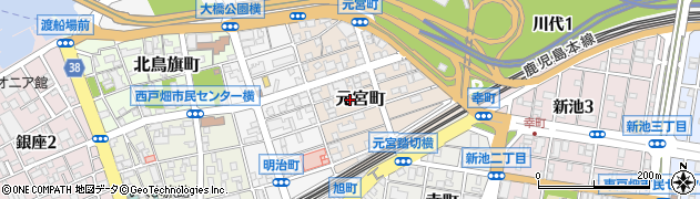 福岡県北九州市戸畑区元宮町周辺の地図