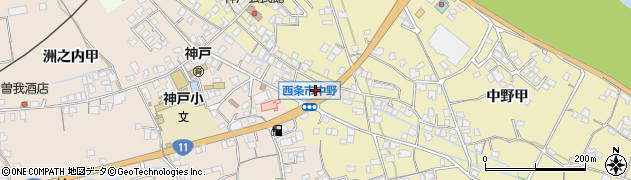 愛媛県西条市中野甲600周辺の地図