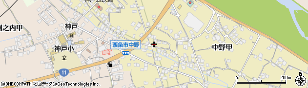 愛媛県西条市中野甲526周辺の地図