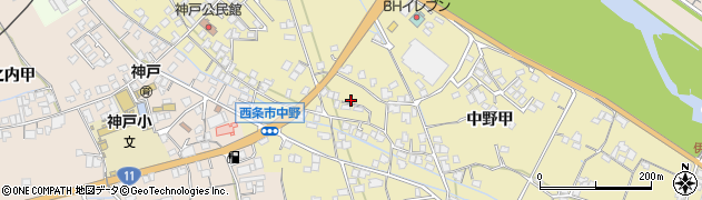 愛媛県西条市中野甲525周辺の地図