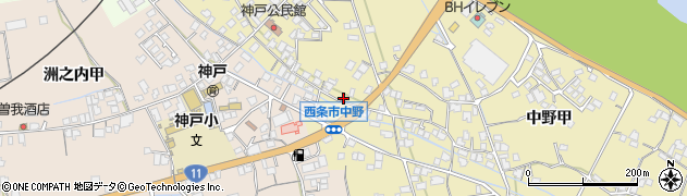 愛媛県西条市中野甲591周辺の地図