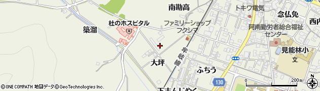 徳島県阿南市見能林町（大坪）周辺の地図