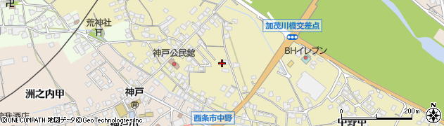愛媛県西条市中野甲559周辺の地図