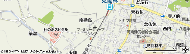 徳島県阿南市見能林町（滝ノ下）周辺の地図