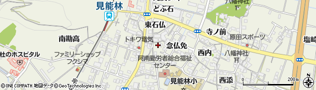 徳島県阿南市見能林町（東石仏）周辺の地図