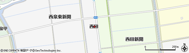 愛媛県西条市西田周辺の地図